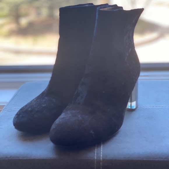 Black rag & bone Drea booties with clear heel - Picture 1 of 5